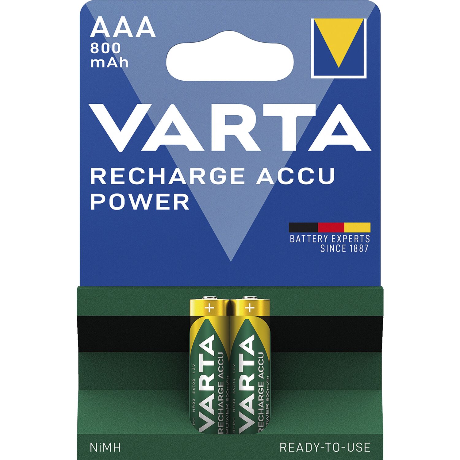 Varta Batterie Recharge Akku HR03/AAA 1,2 Volt 800 mAh (2 St)