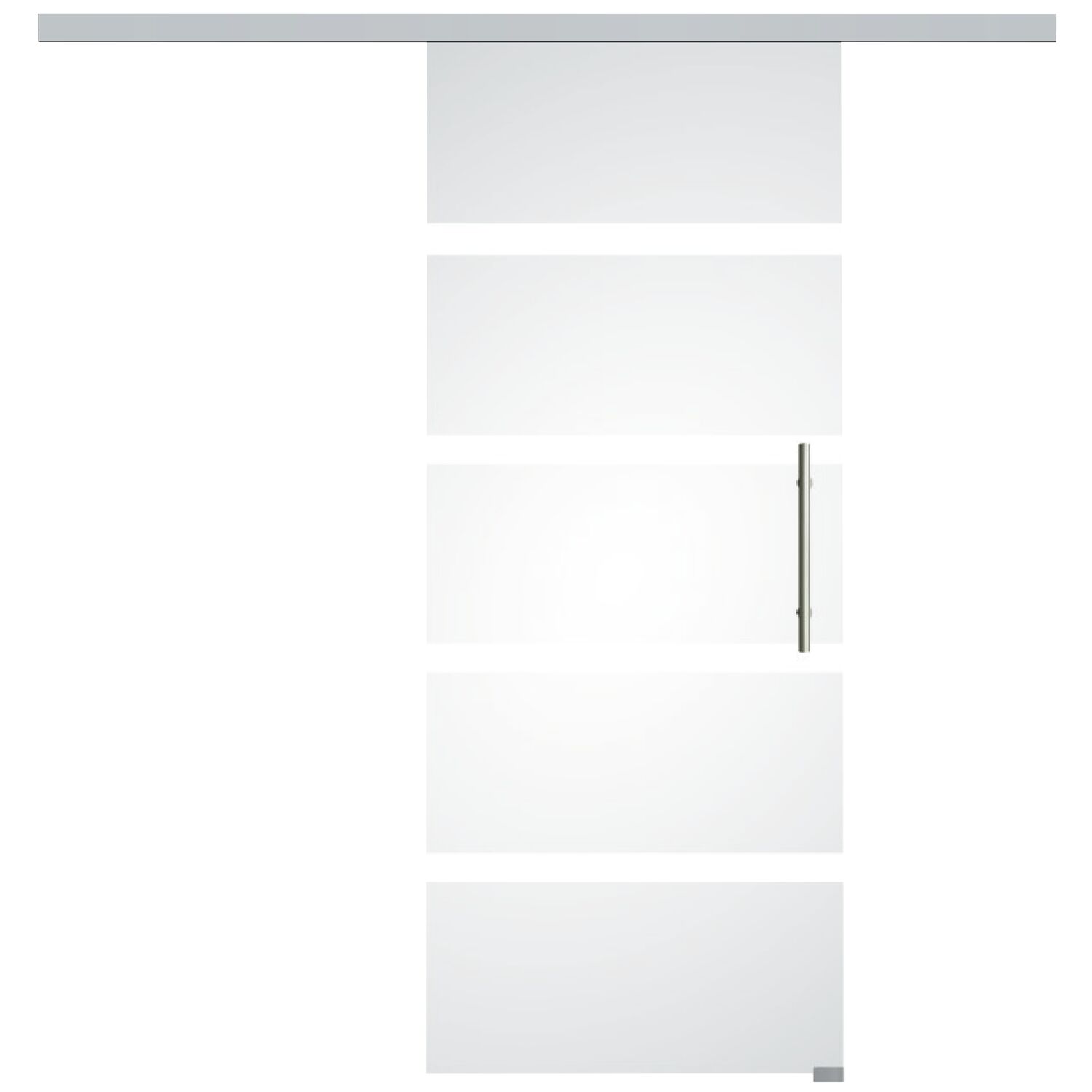 Glasschiebetür Set Sensita 15, 920x2100 mm, Beschläge/Stoßgriff silber