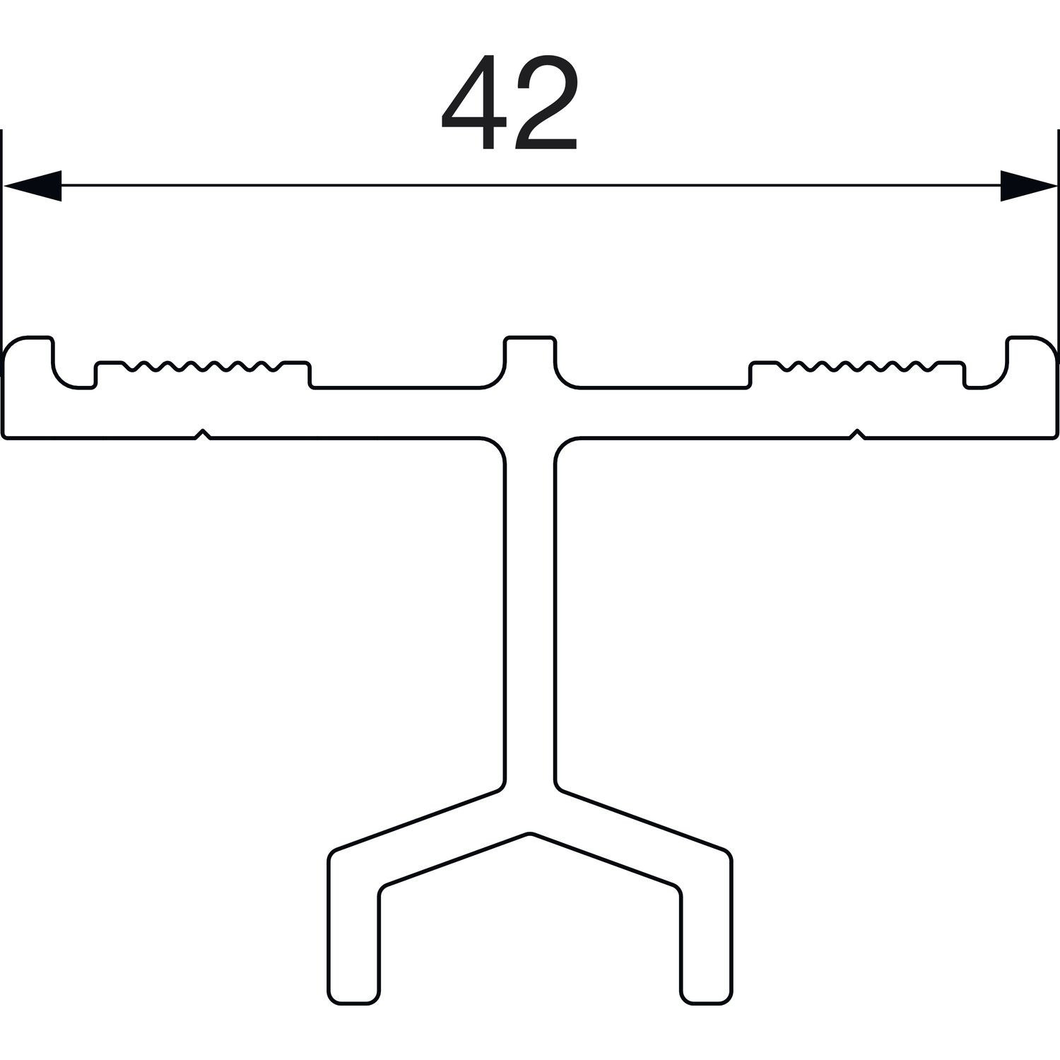 HAUTAU ATRIUM HS Führungsschiene Nr. 5, L=6500 mm, Alu silber eloxiert