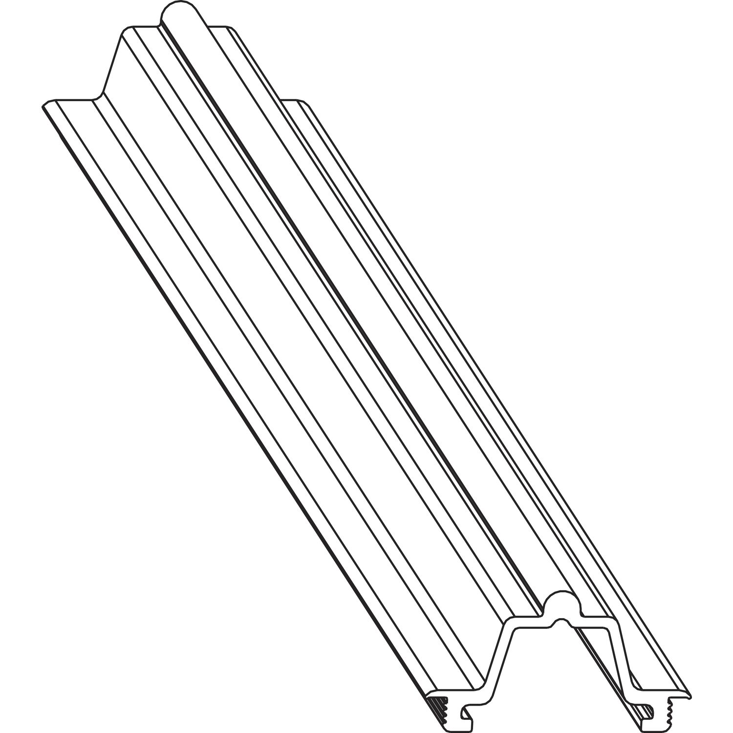 Maco #454814 Fiber-Therm Laufschiene unten hoch, H=15 mm, L=2500 mm, Alu silber (454814)