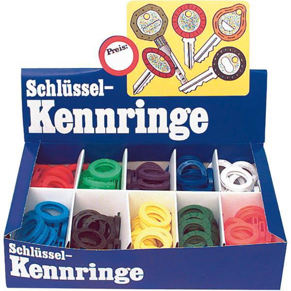 Kennring Box für Zylinderschlüssel Ø 28 mm, 200-tlg. in 10 Farben sortiert
