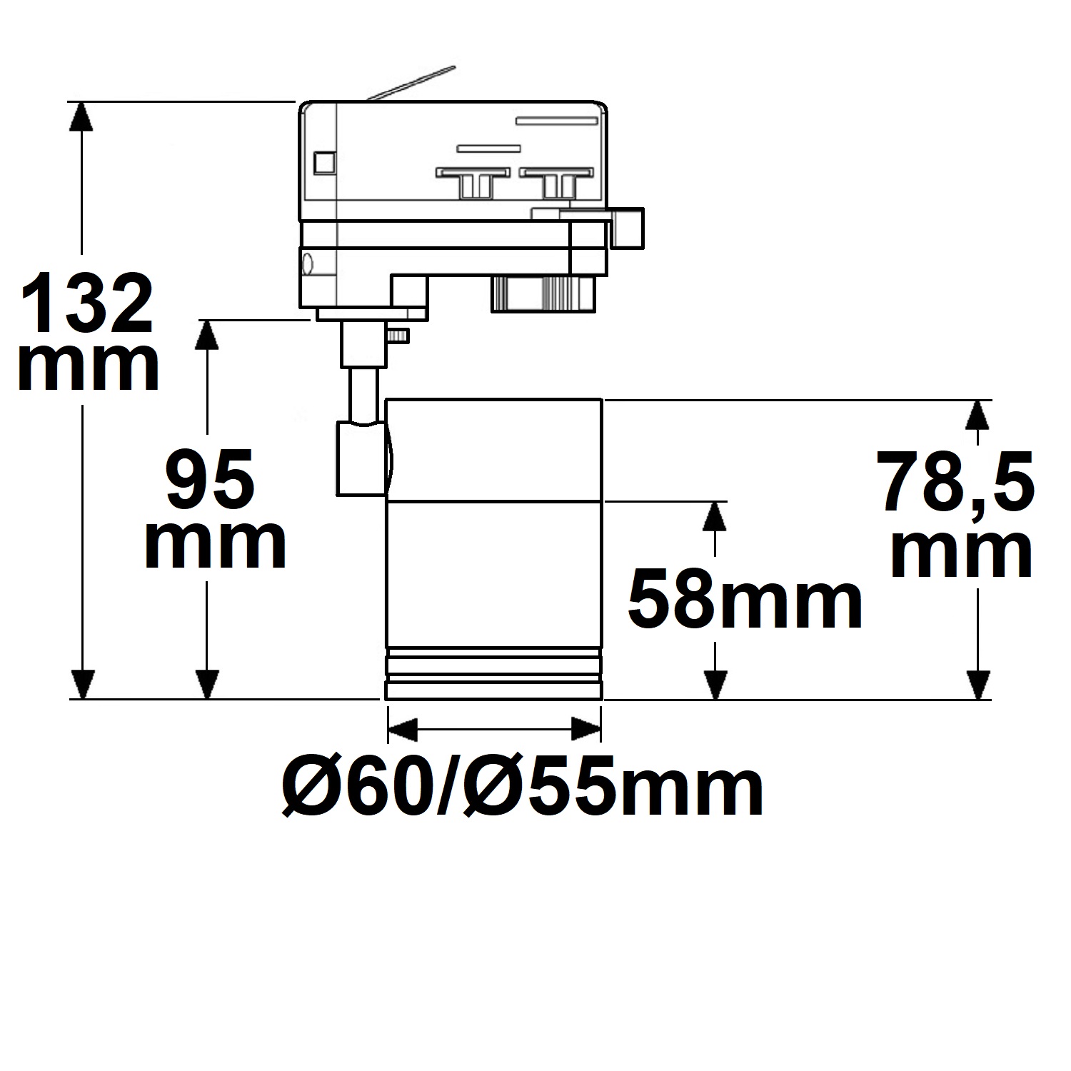 ISOLED 3-Phasen Schienen-Adapter Mini für GU10-Spots weiß matt