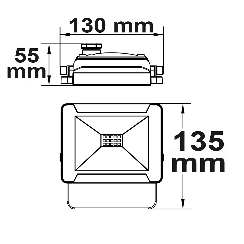 ISOLED LED Fluter 10W kaltweiß schwarz IP65