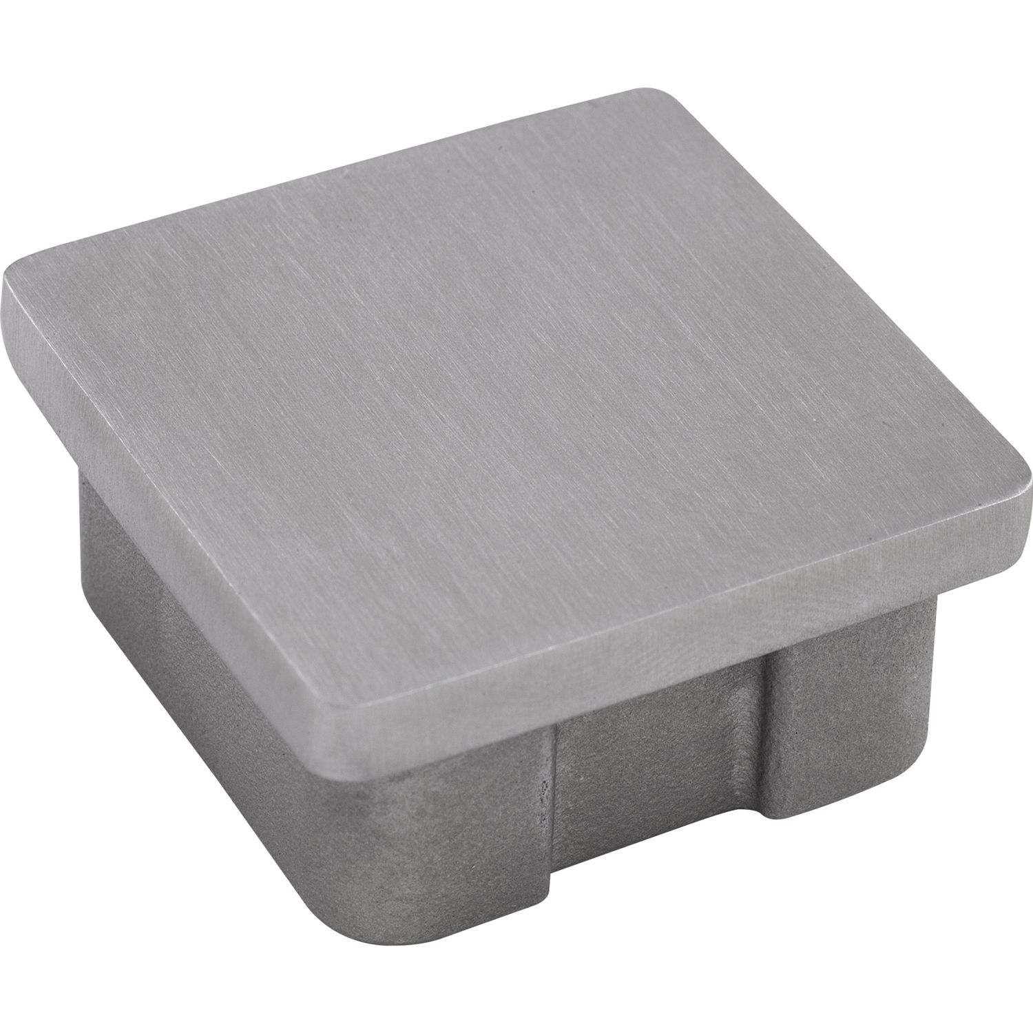 Economy Endkappe eckig für Rohr 50 x 50 x 2,0 mm,Edelstahl geschliffen V2A