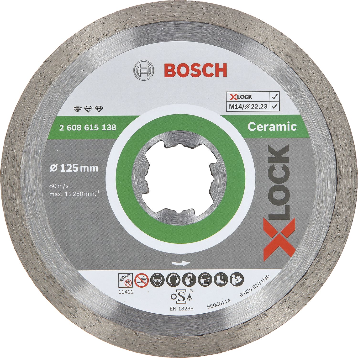 Bosch X-LOCK Diamant-Trennscheibe Standard for Ceramic 125x1,6 mm