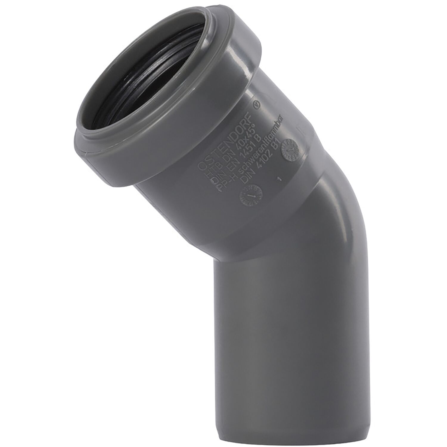 Bogen für Abflussrohr DN 40 mm / 45°