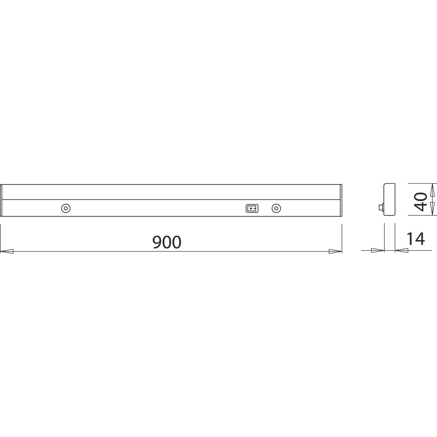 DOMUS Line LED Unterbauleuchte Wolf 900mm 3900K neutralweiß schwarz