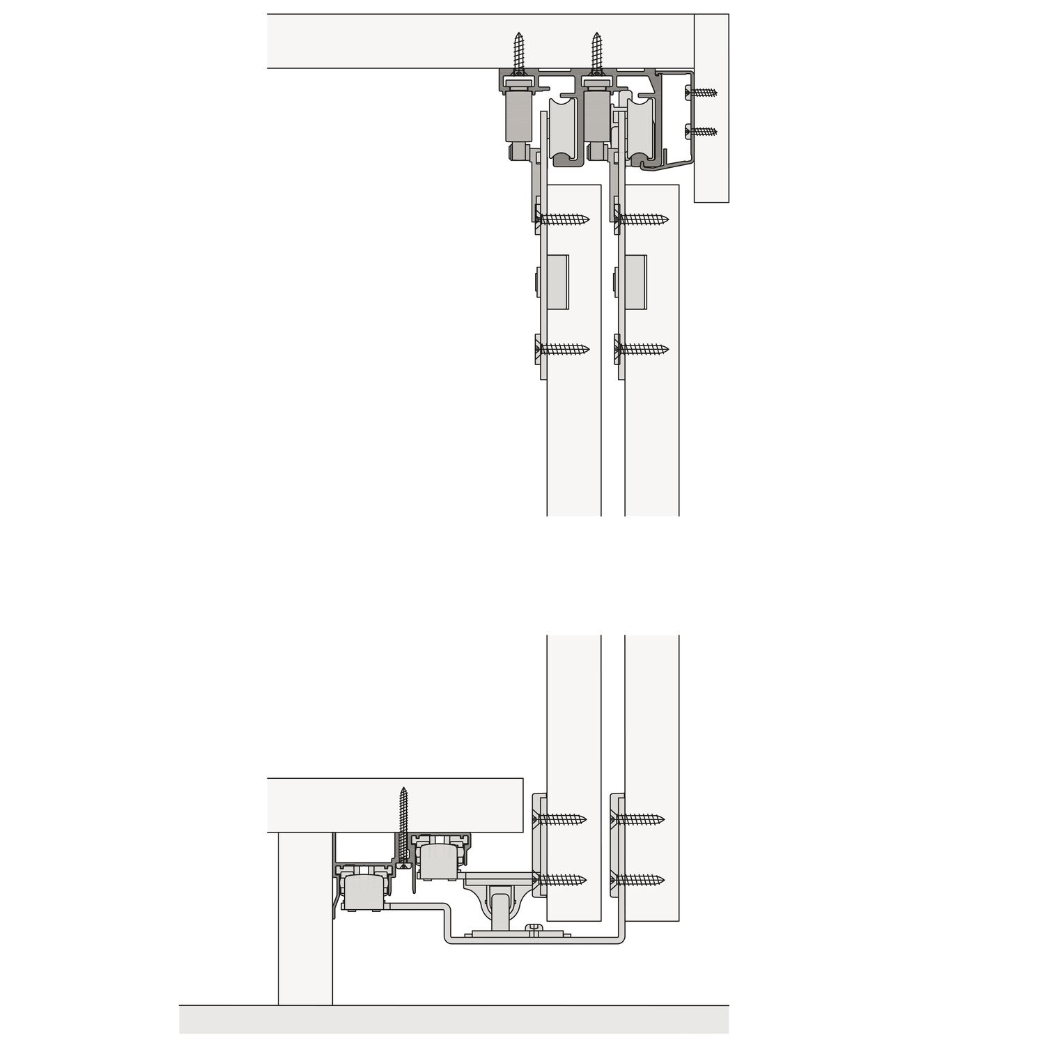 Hawa HAWA Combino 65 H MS - Beschlägegarnitur 1400 x 2600 x 25, 3 türig, Stahl