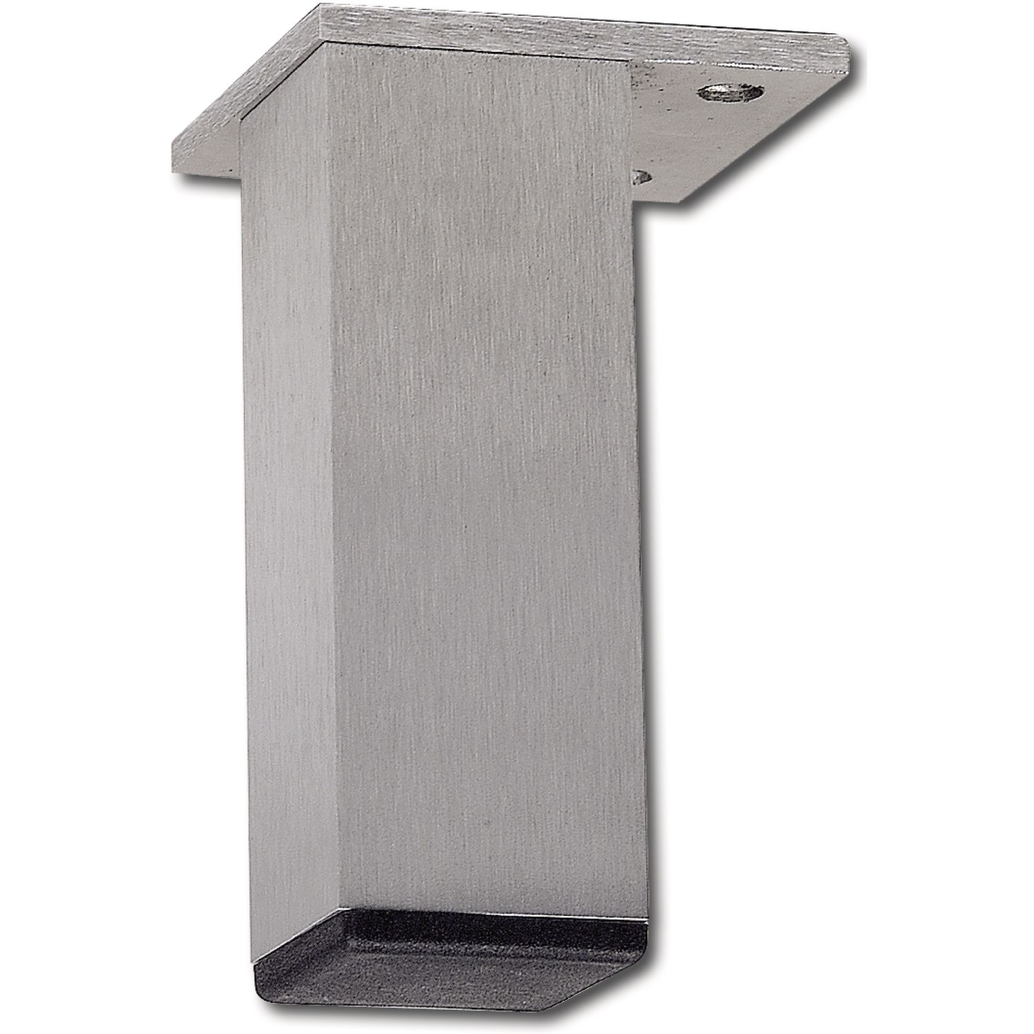 Dekorfuß 40x40 mm, Länge 120 mm, fix, Aluminium gebürstet