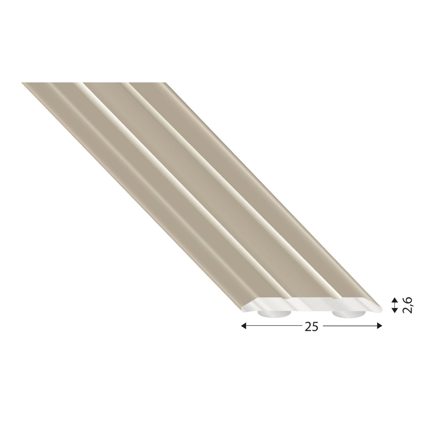 Kügele Abdeckprofil Alu Edelstahloptik 25/1000 mm