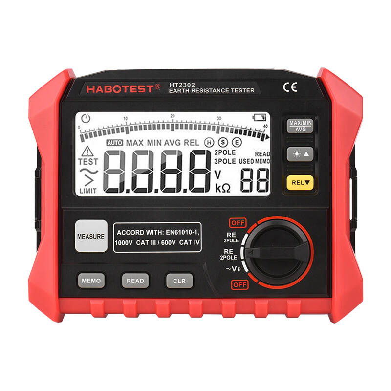 Habotest Digitales Erdungswiderstandsmessgerät HT2302