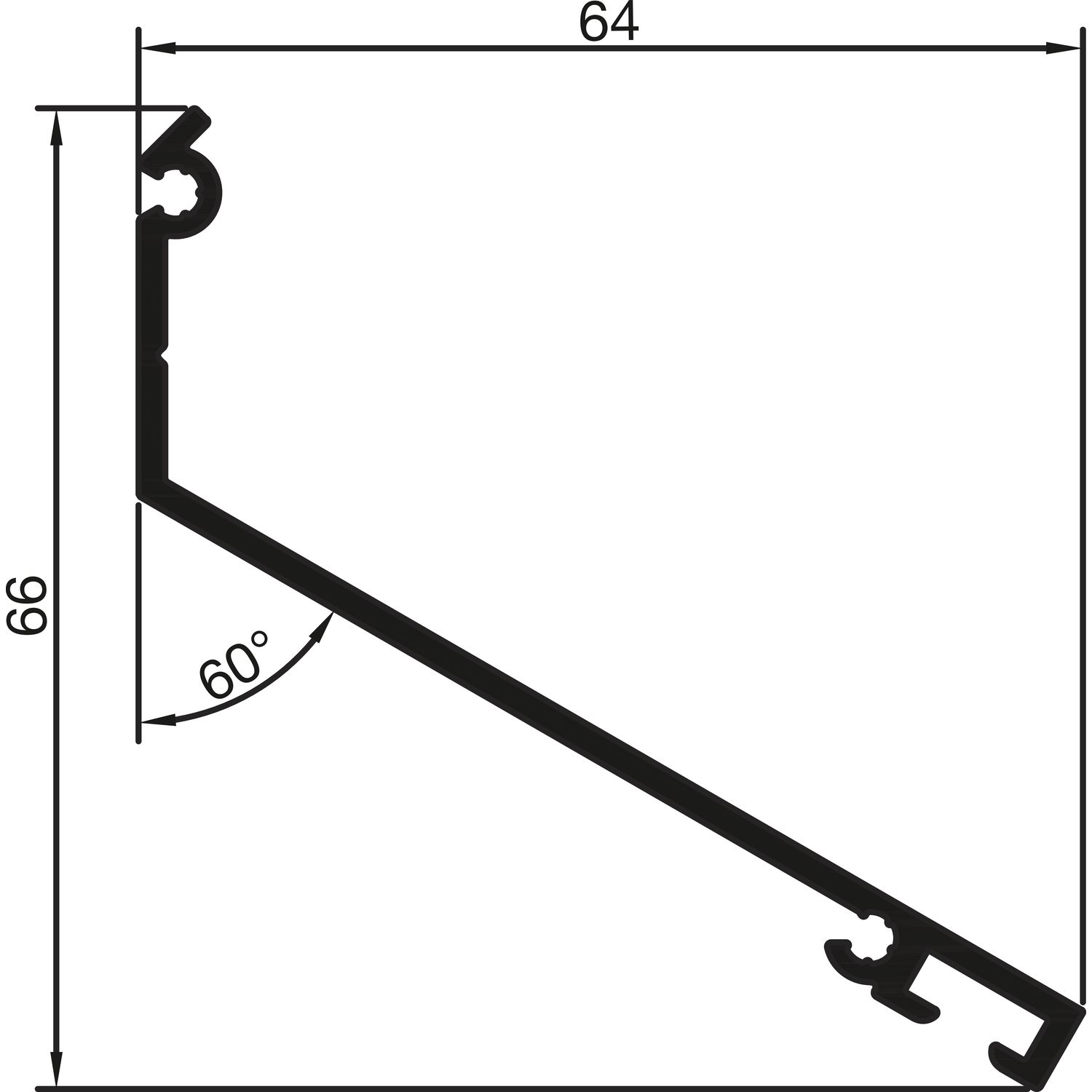 ninka THYSSENKRUPP Syprotech Wandanschlussprofil Easyline, L=6000 mm, Alu blank