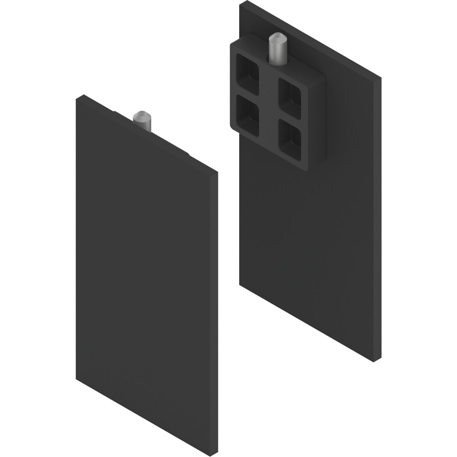 solido 100/HELM Abdeckkappen-Set Blende H/G einseitig Wandmontage schwarz matt