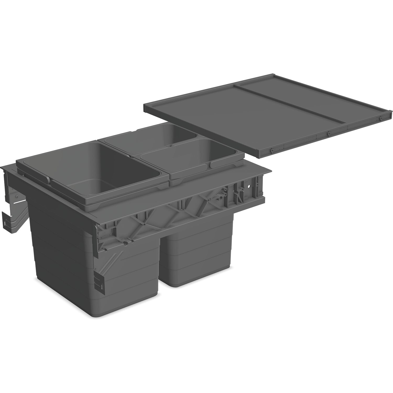 ninka Abfalltrennsystem Set eins2sechs Korpusbreite 500mm Dunkelgrau