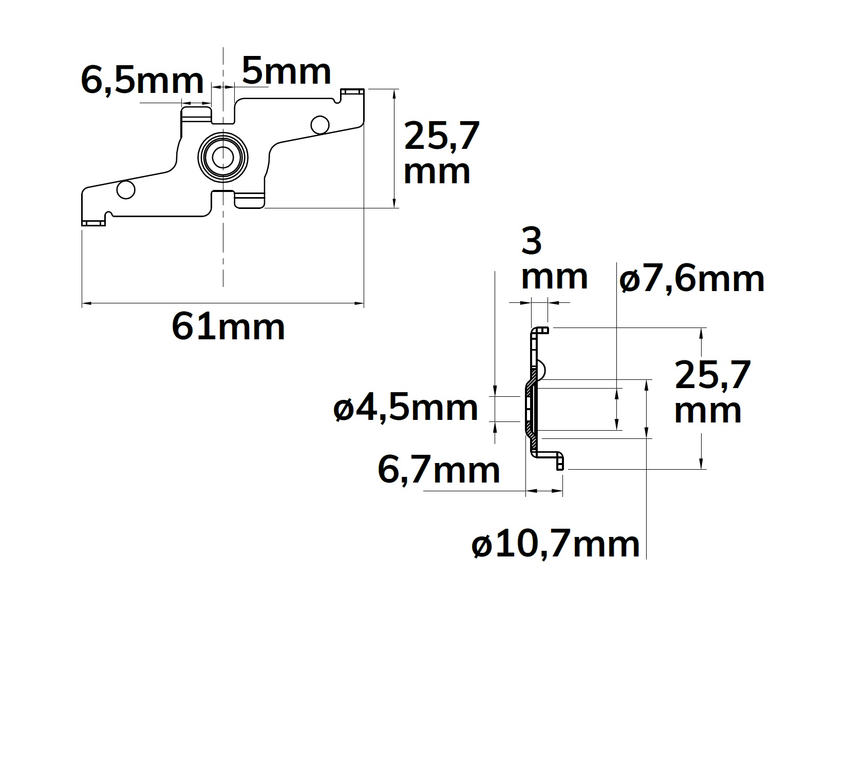 ISOLED Track48 Montageclip für Track48 Aufbauschienen schwarz 2 Stück