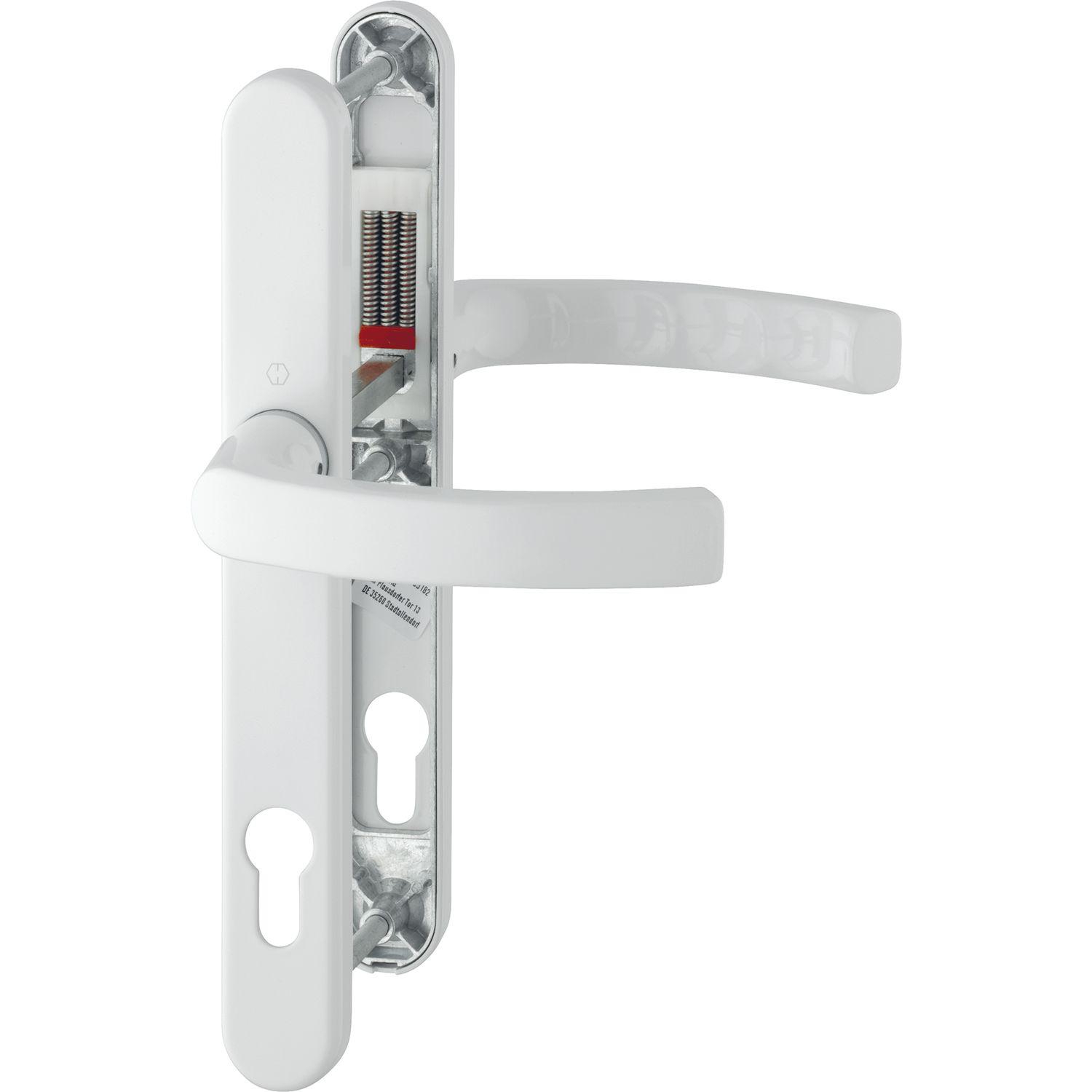 Hoppe Drückergarnitur LIÈGE - auf Schmalschild 30 mm, 72 - 82, weiß