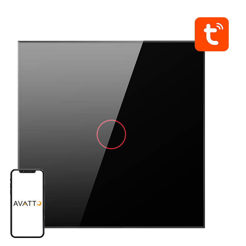 Avatto Smart Lichtschalter ZigBee 1fach TUYA (schwarz)