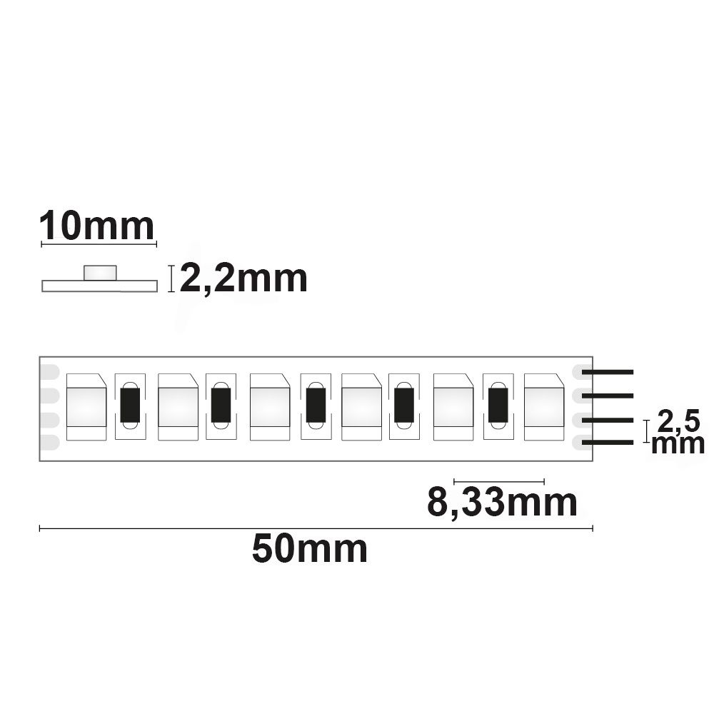 ISOLED LED RGB Linear10 Flexband 24V DC 12W IP20 5m Rolle 120 LED/m