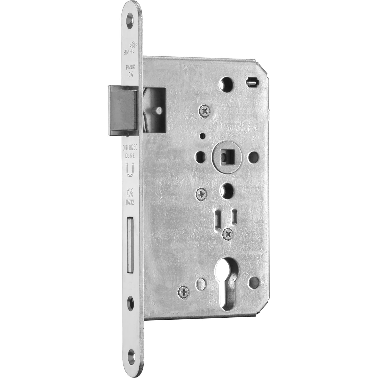BMH Fluchttürschloss 1013, 1-flg. Funktion D/EN 179, DM 65/24 links, Edelstahl