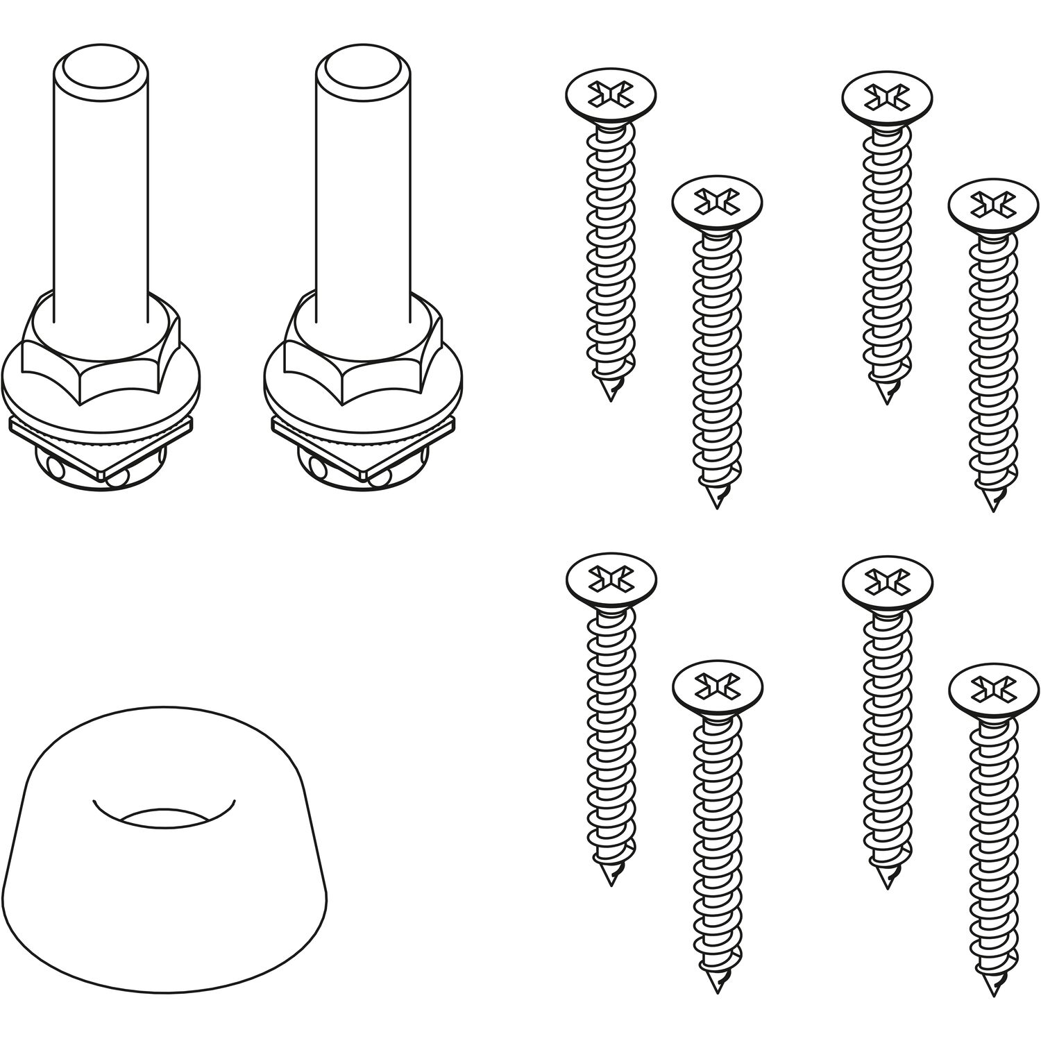 HAWA Junior 100/Z Aufhängeschrauben-Set M10 zu Zweiwegaufhängung