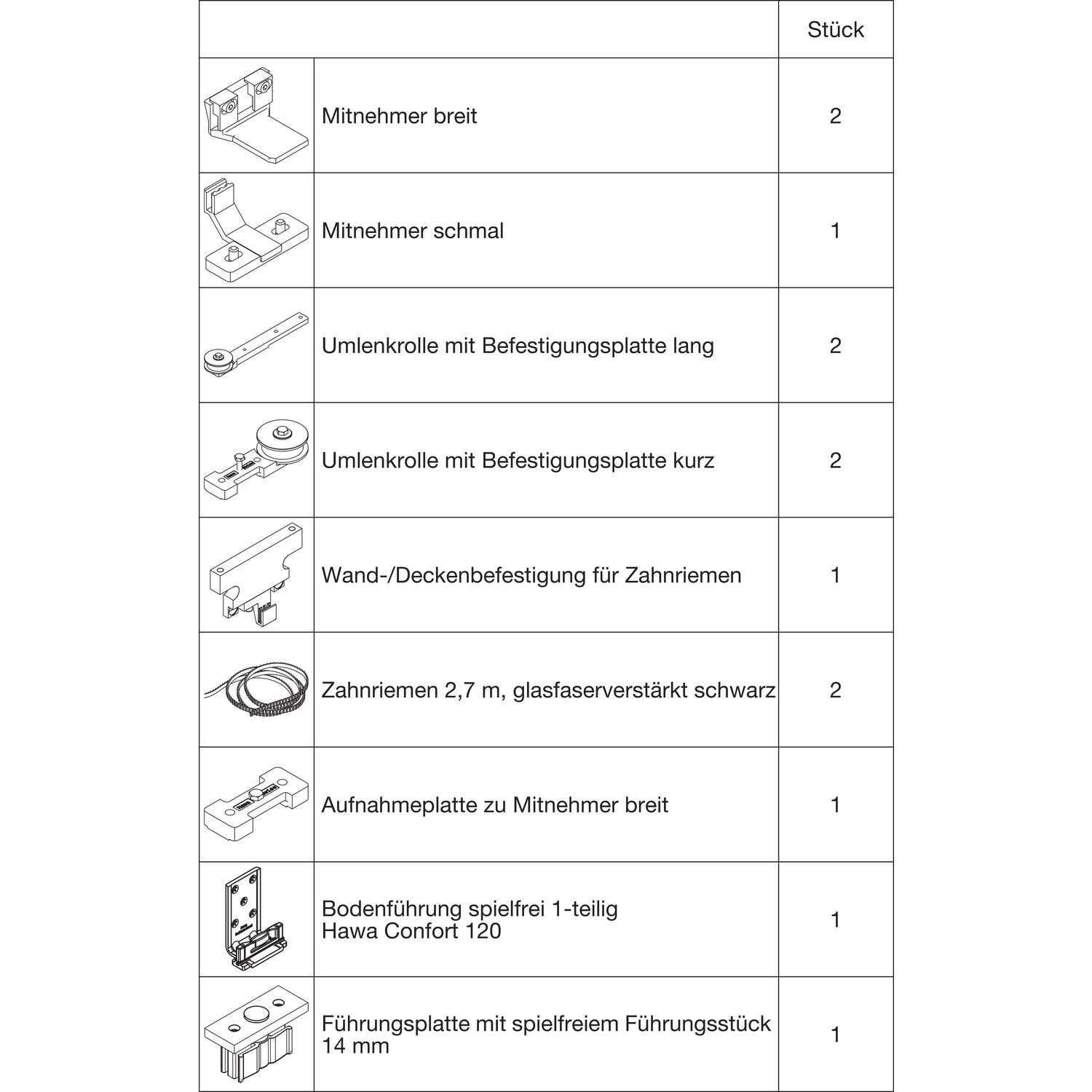 Hawa HAWA Junior 80/Z Telescopic 80/3 Teleskopbeschlag Holz 3-flügelig