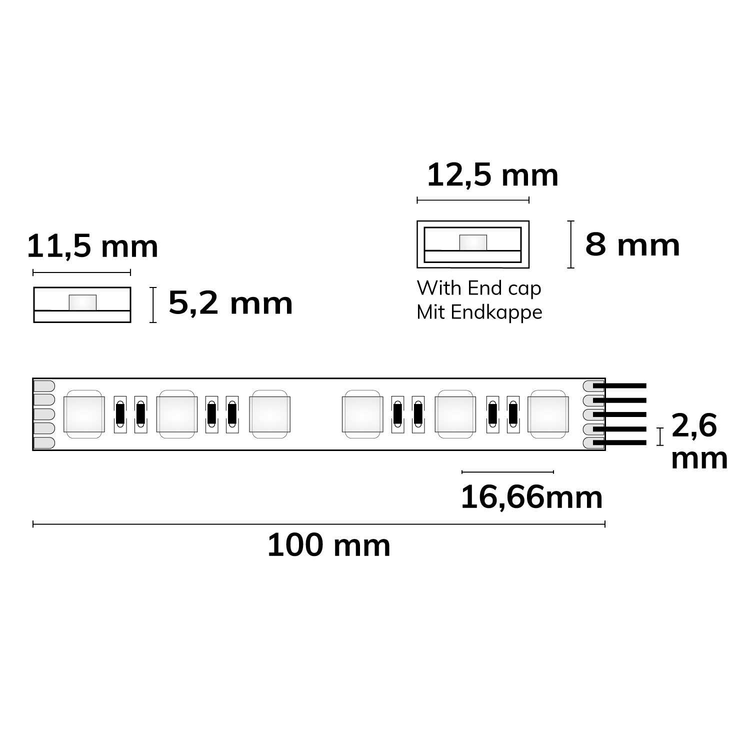 ISOLED LED AQUA RGB+WW Flexband 24V DC 19W IP67 4in1 chip 5m Rolle 60 LED/m