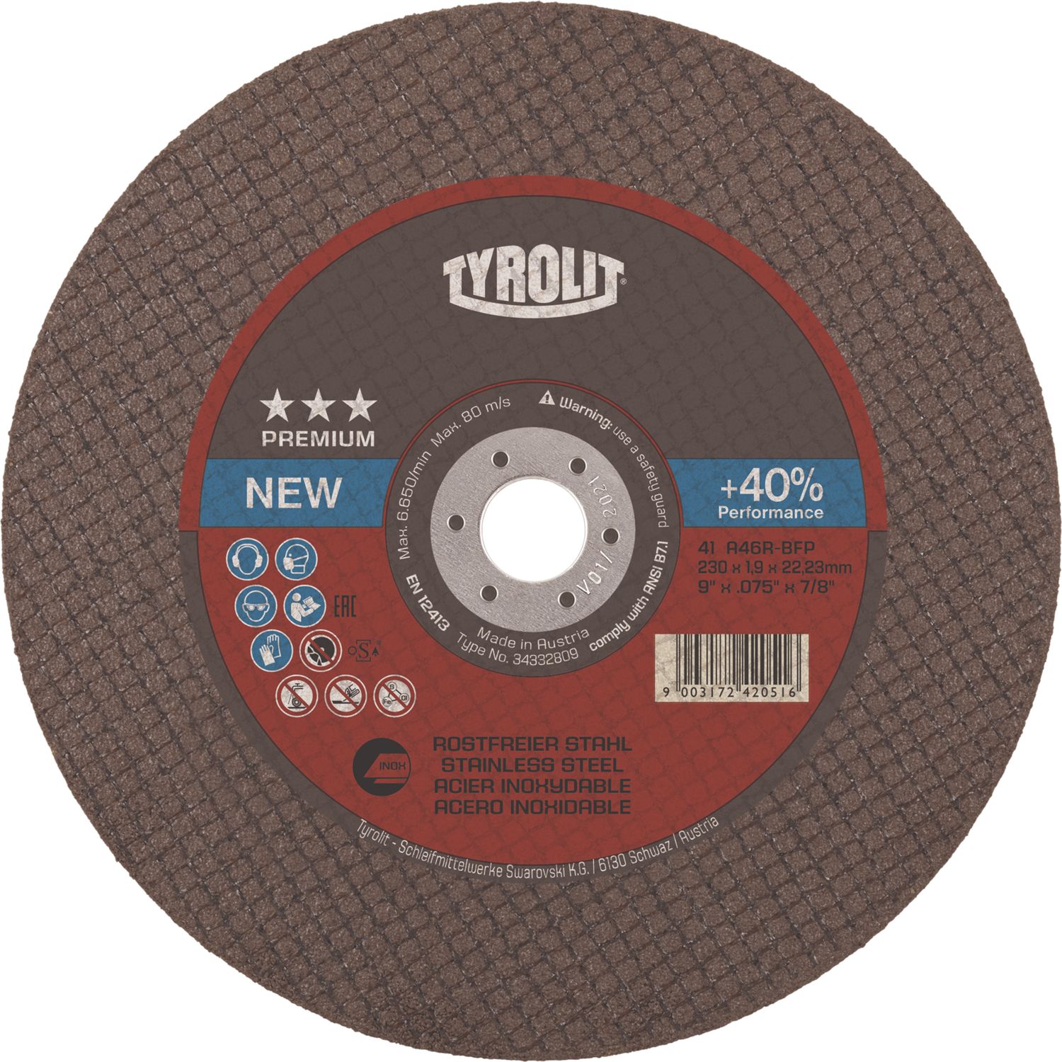 Tyrolit Trennscheibe gerade Premium*** 230 x 2,0 mm Inox Form 41