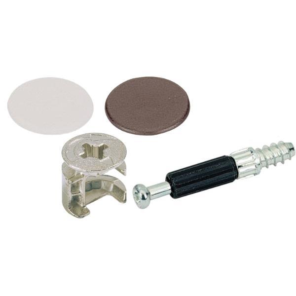 secOtec Schrankverbinder Exzenter 15mm Kunststoff braun/weiß (8Stk)