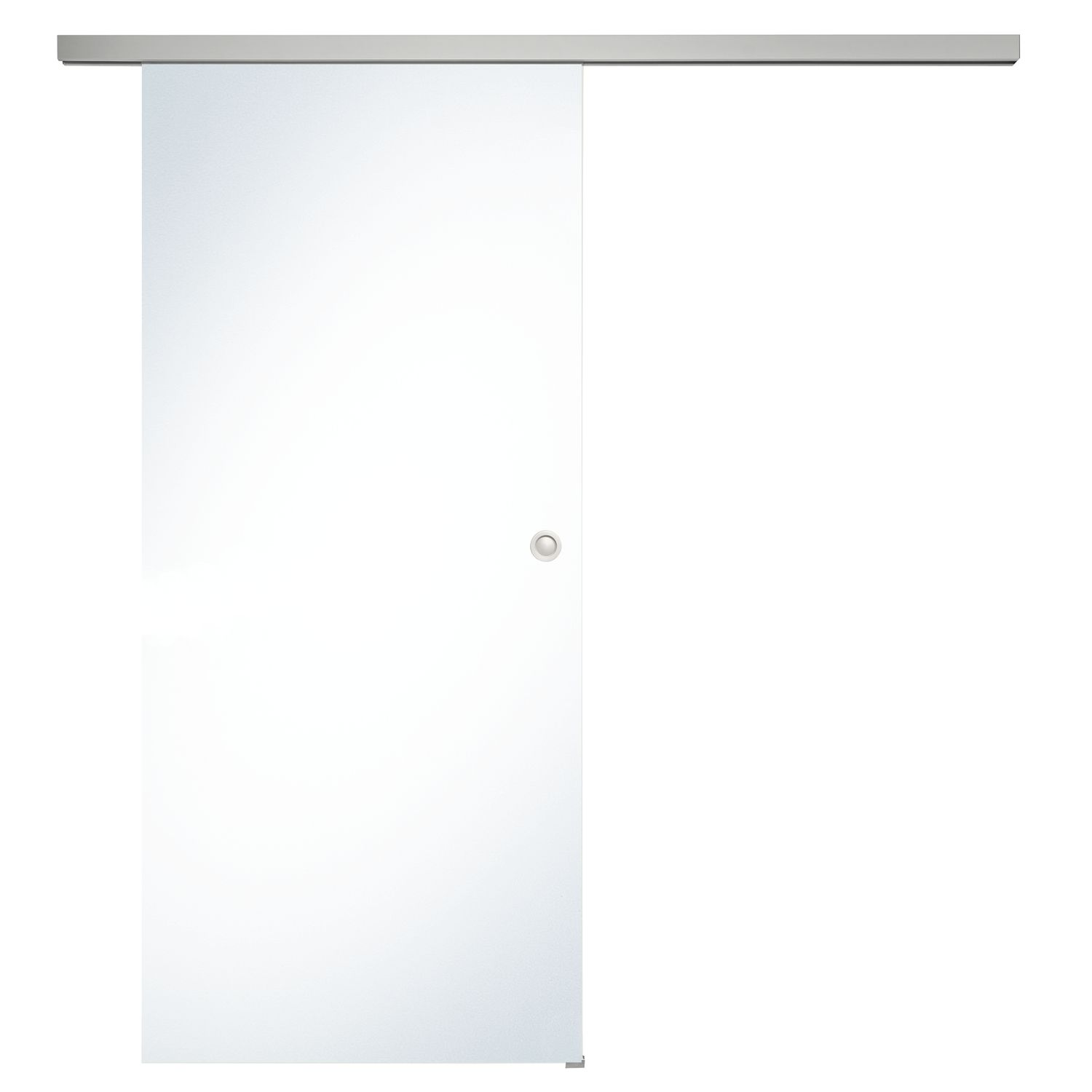 Glasschiebetür Set Klarglas, 920x2100 mm, Beschläge/Muschelgriff silber