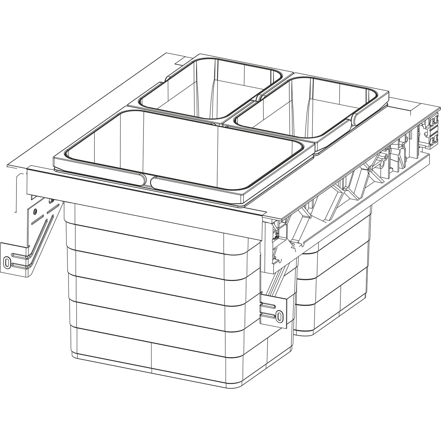 ninka Abfalltrennsystem Set eins2sechs KB 500 mm Dunkelgrau