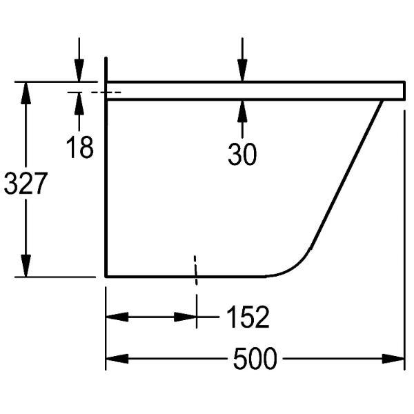 KWC Wand-Ausgussbecken CA210/2N Ablauf rechts, Edelstahl