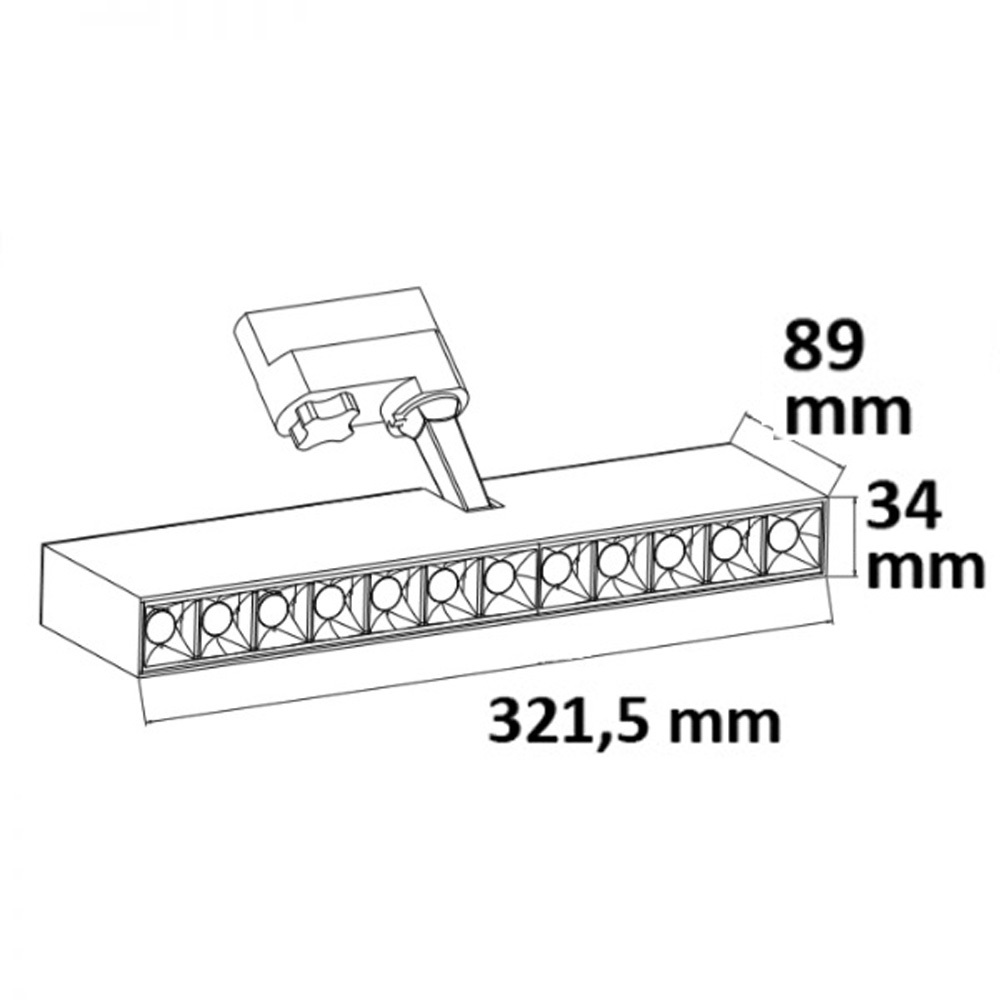 ISOLED 3-Phasen Raster-Schienen-Strahler 35W 45° weiß matt 3000K