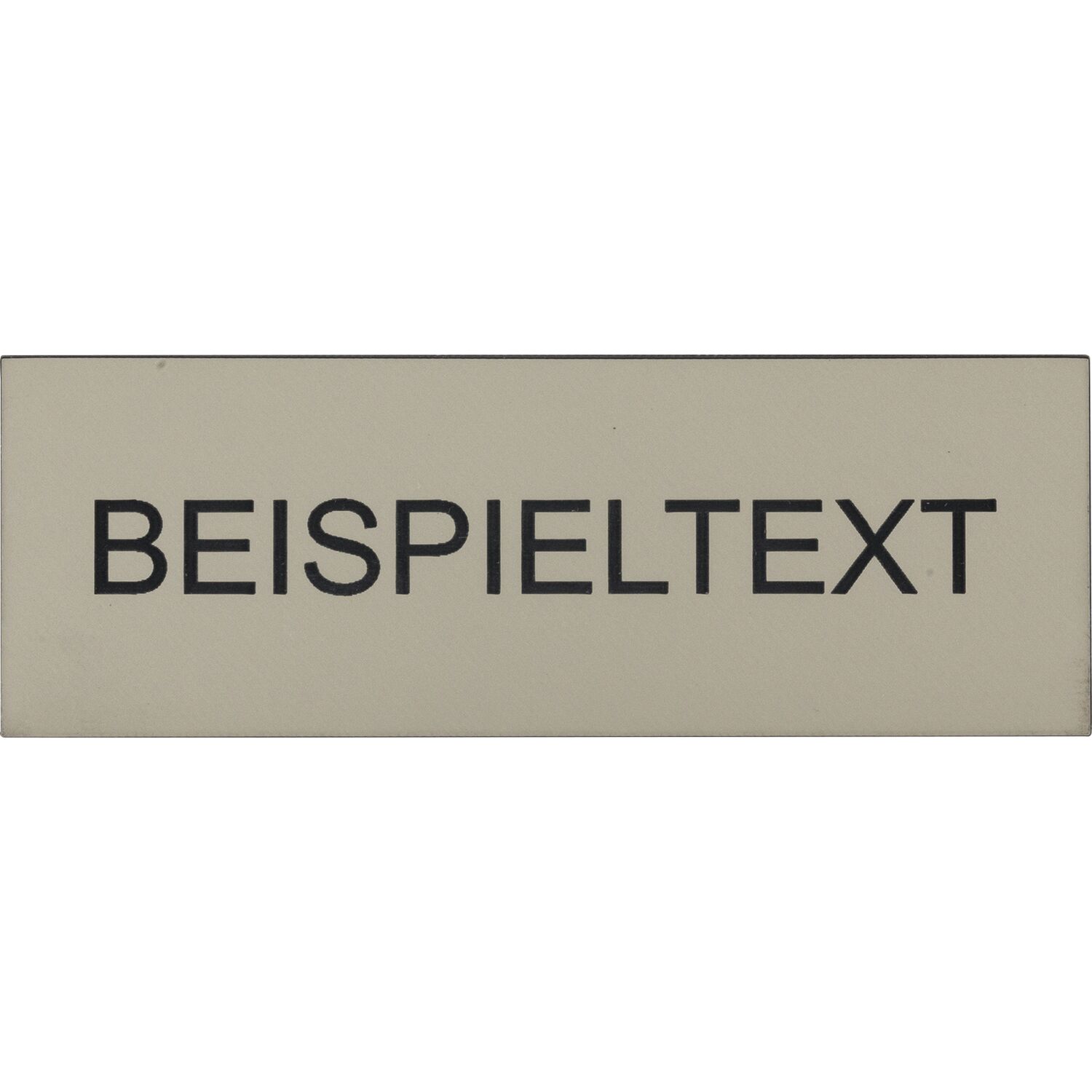 Beschriftungsschild mit Gravur, Kunststoff hellbeige/Schrift schwarz
