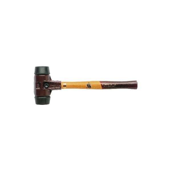 Halder Schonhammer Temperguss Kopf ø 60 mm Gummi schwarz Hickory Stiel