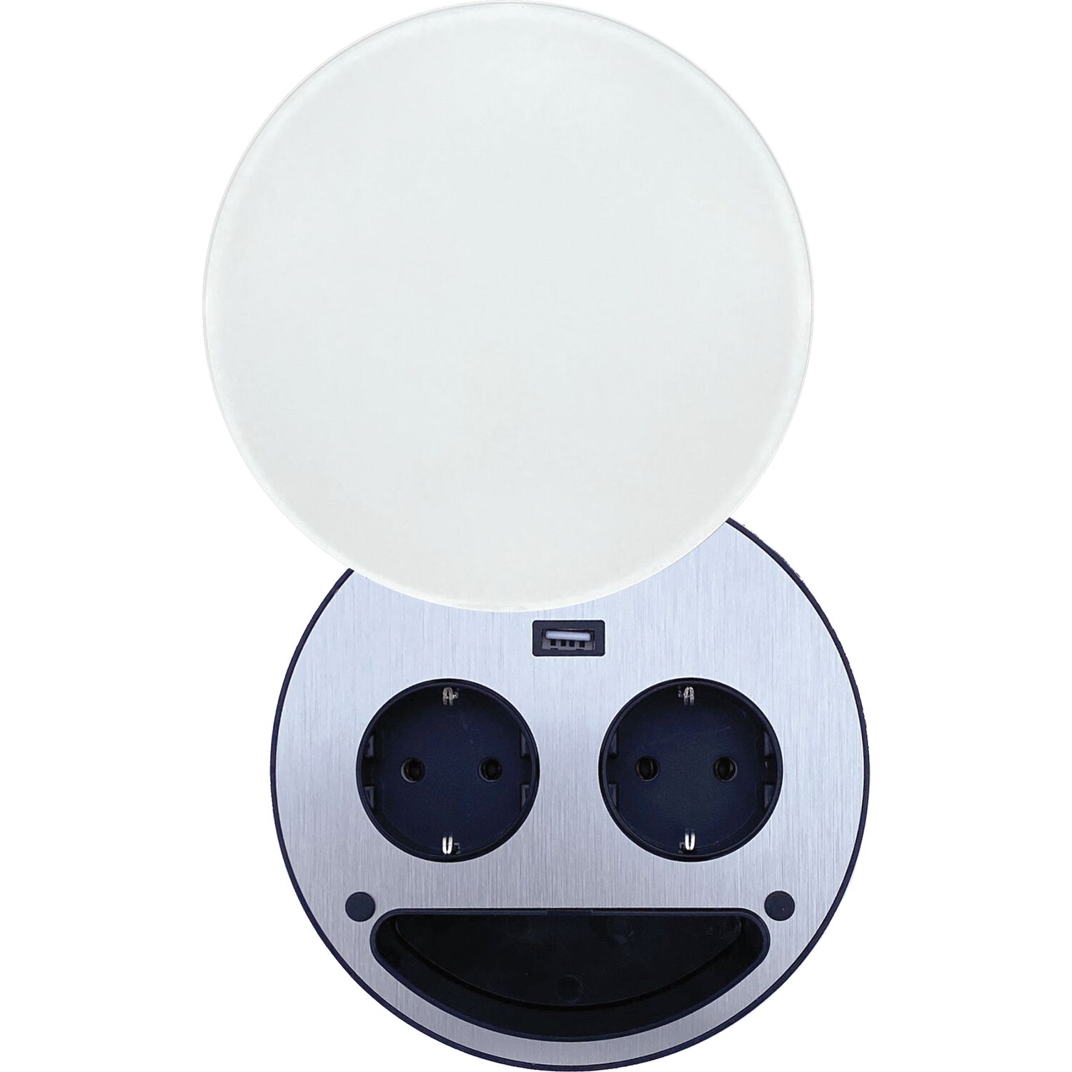 Steckdosenelement Smile Schuko, USB-Charger, weiß