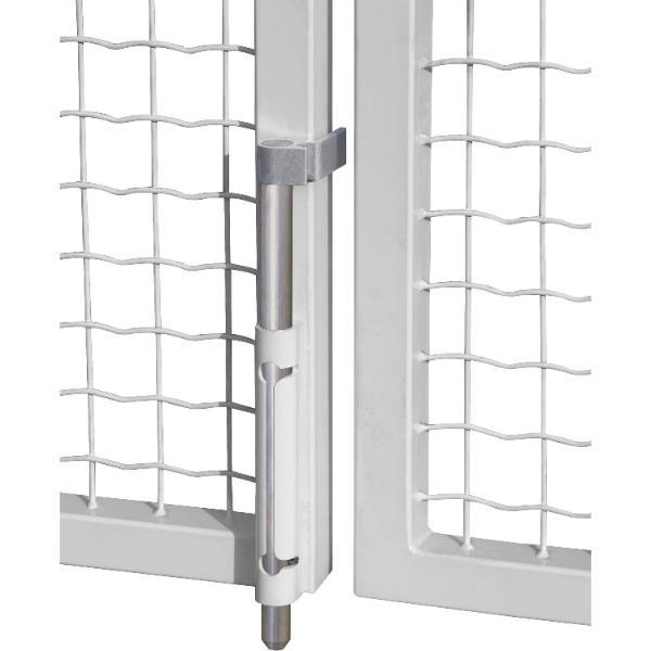 Locinox Stangenriegel VSF mit Achse/Flansch, Länge 490 mm, Aluminium silberfärbig