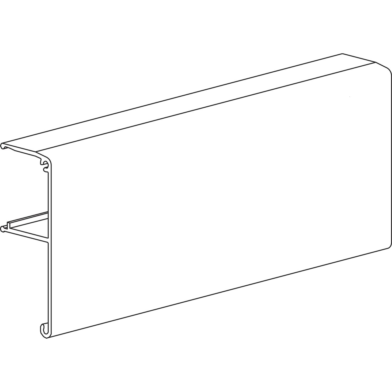 terno TERNO Clipblende 1480 breit für Holz L=3000 mm auf Maß silber (250 mm)
