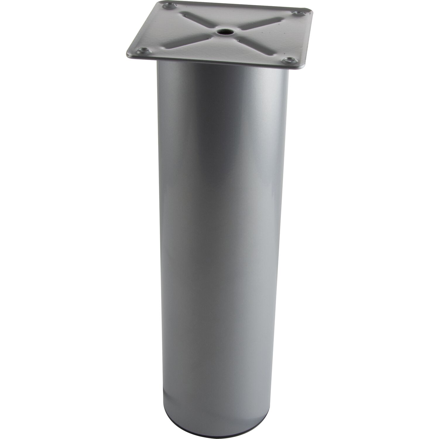 Dekorfuß Fuß ø 80 mm, Länge 290 mm, mit Platte, Stahl silber RAL 9006
