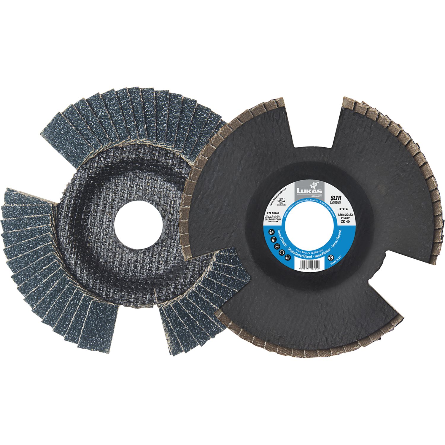 Lukas Schleiflamellenteller SLTR Control Zirkonkorund ø 125 mm Korn 40