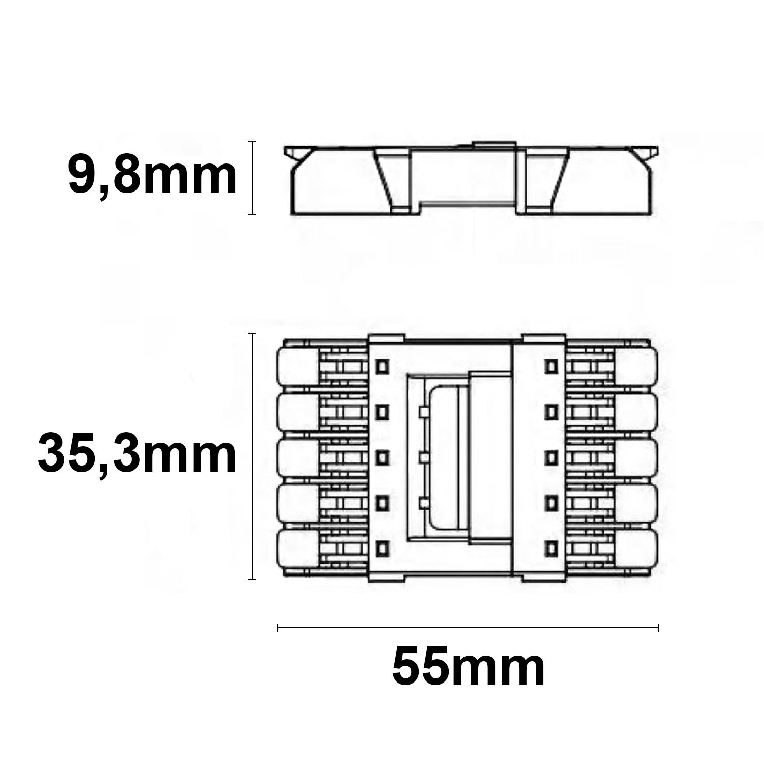 ISOLED Durchgang Steckverbinder 5-polig 0,5-2,5mm² max. 250V/10A