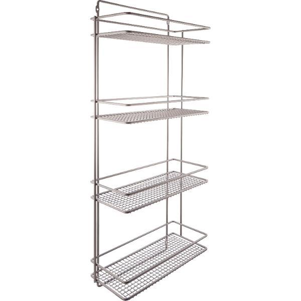 VS Besenschrankhalterung 395 x 922 x 175 mm Stahldraht Silber