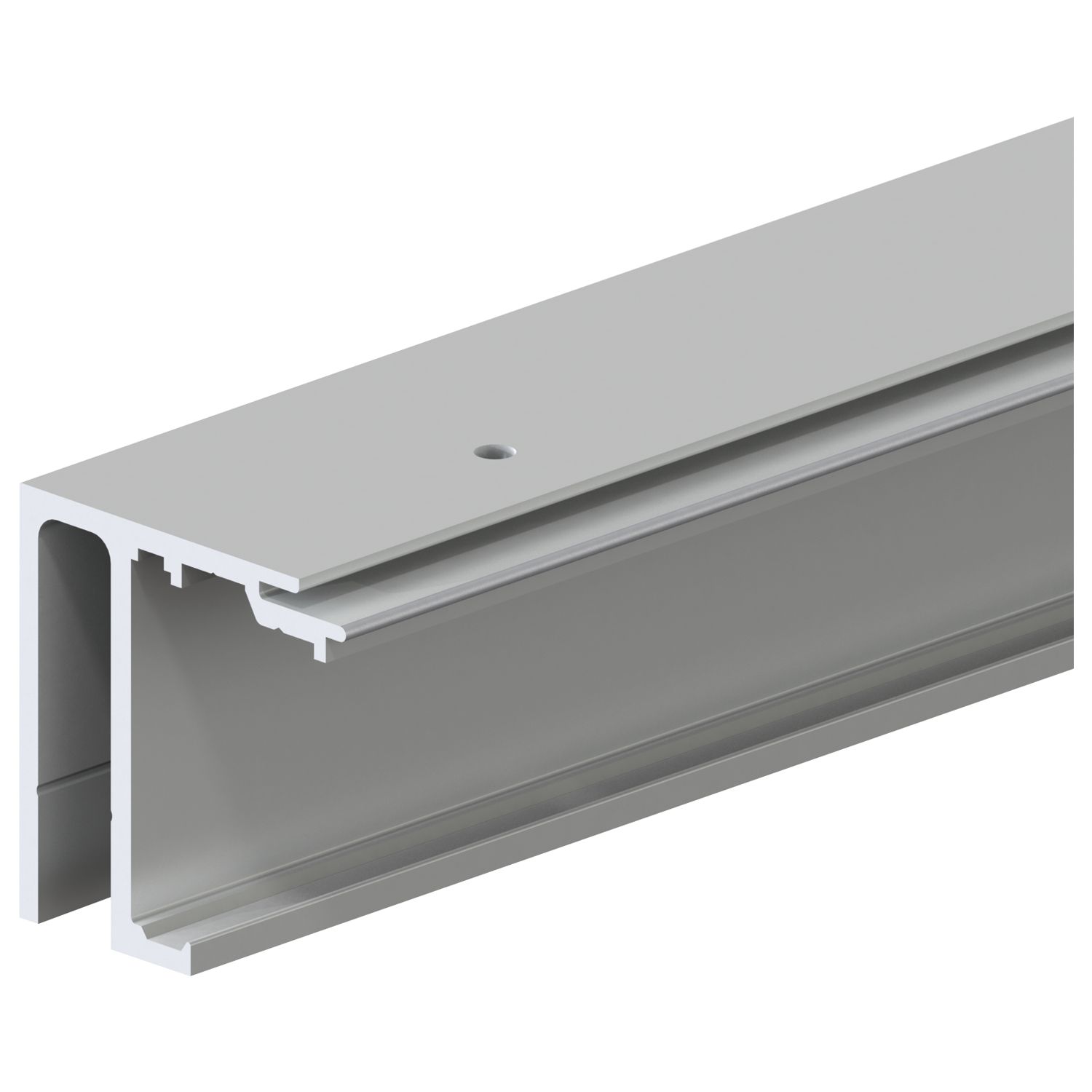 HELM GT-S 150 Laufschiene mit Seitenteil Deckenmontage auf Maß silber eloxiert (250 mm)