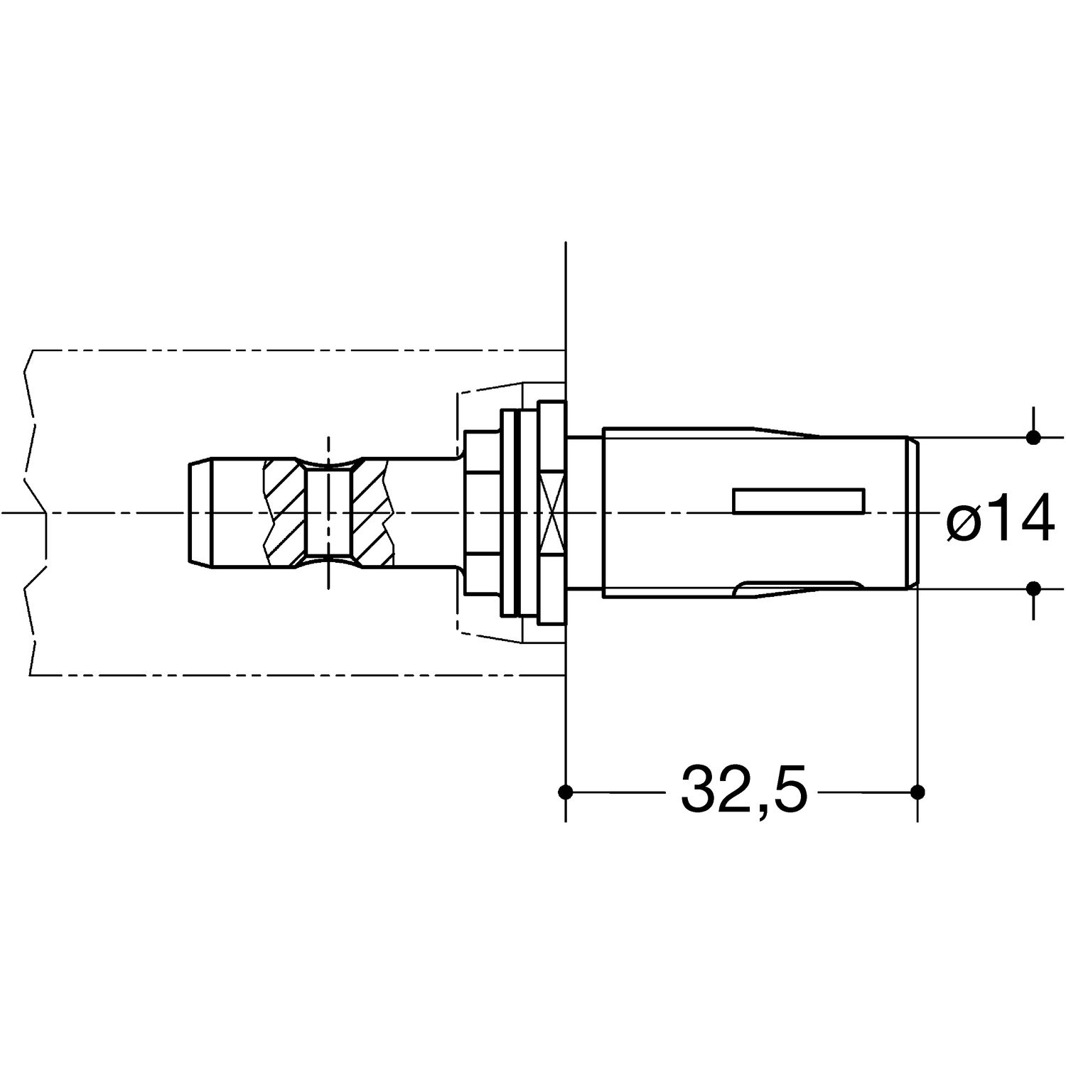 HEWI #BA5.2 HEWI Befestigungszubehör BA 5.2 gerade - TS 40 - 50mm, Stahl verzinkt