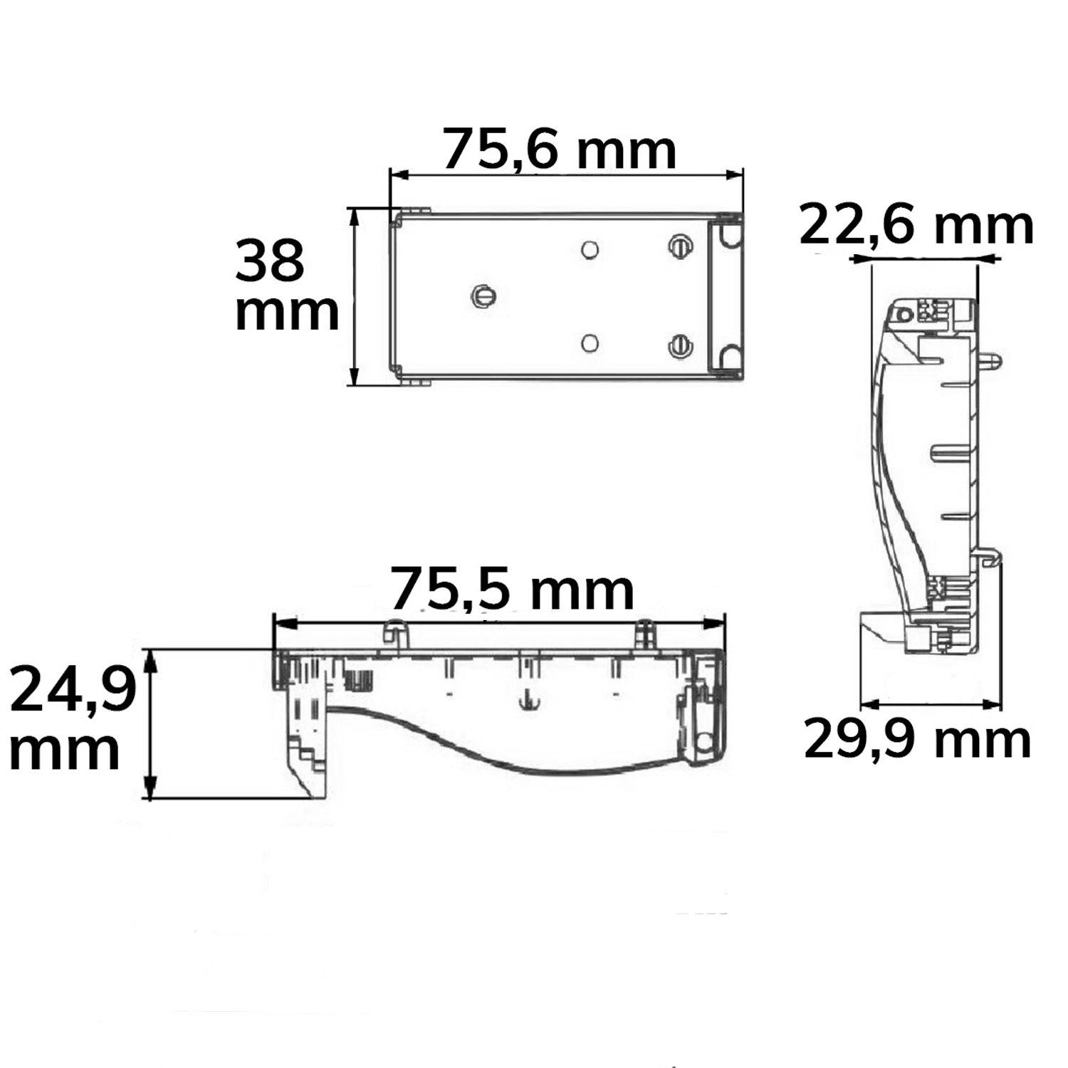 ISOLED GU10 Fassung mit Anschlussbox 2x3-polig 0,5-2,5mm² max. 450V/16A
