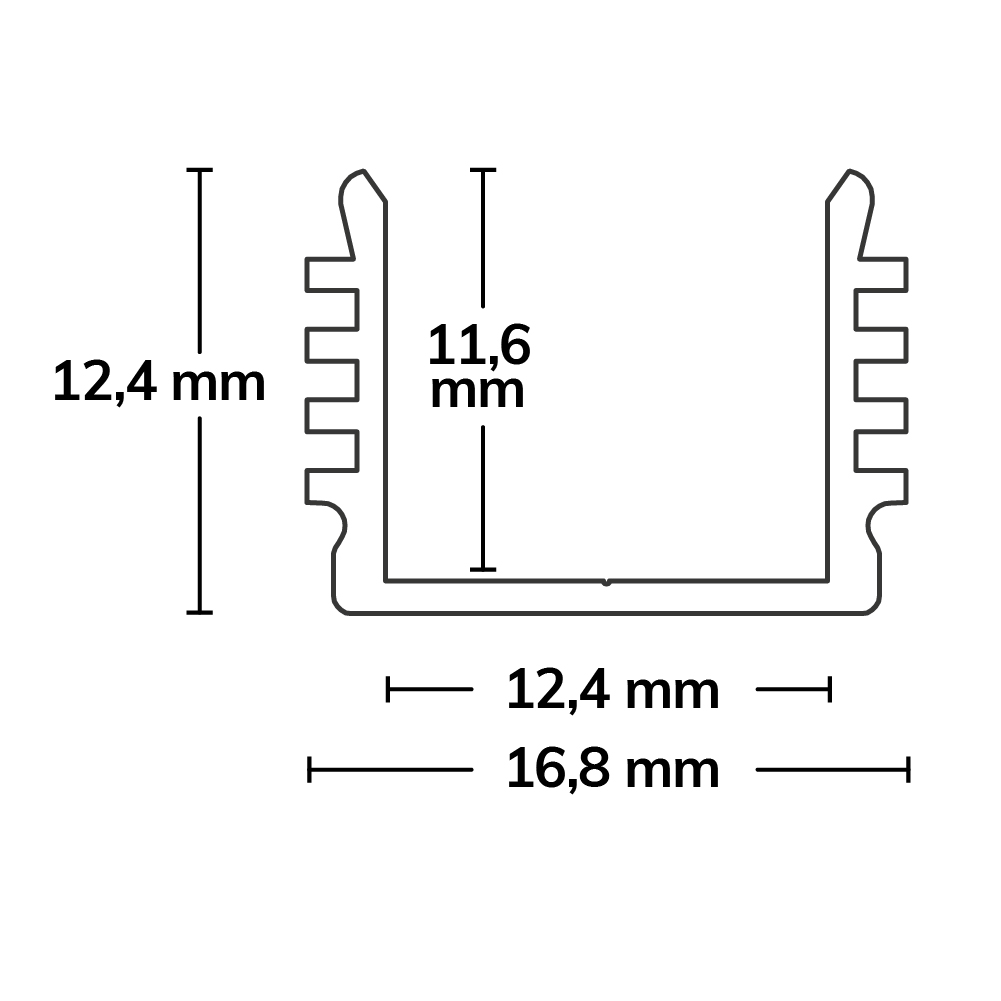 ISOLED LED Aufbauprofil SURF12 BORDERLESS Aluminium pulverbeschichtet weiß RAL 9010 200cm