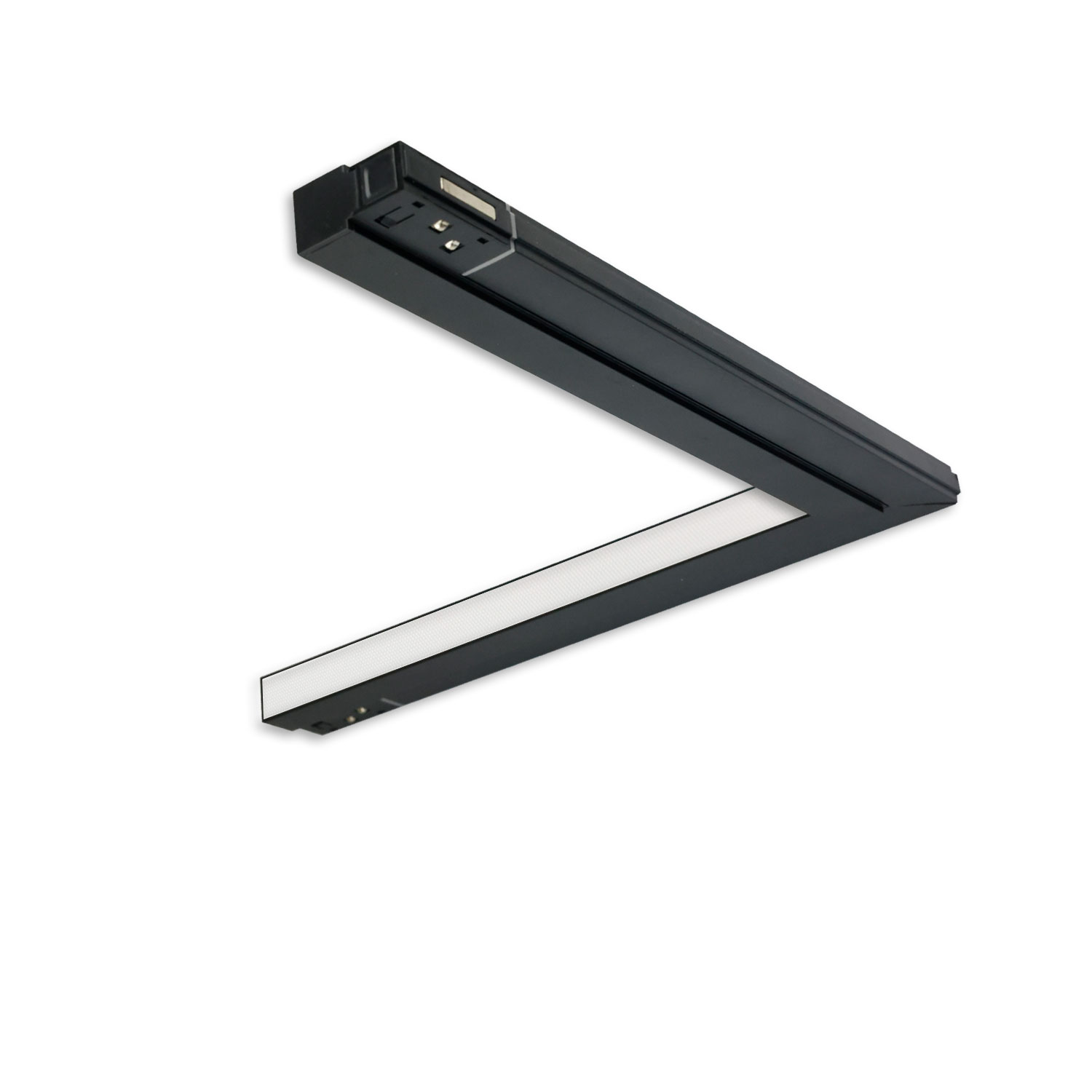 ISOLED Track48 Eckleuchte vertikal schwarz 20W 120° 48V 3000K CRI90 prismatisch Line+ DALI dimmbar