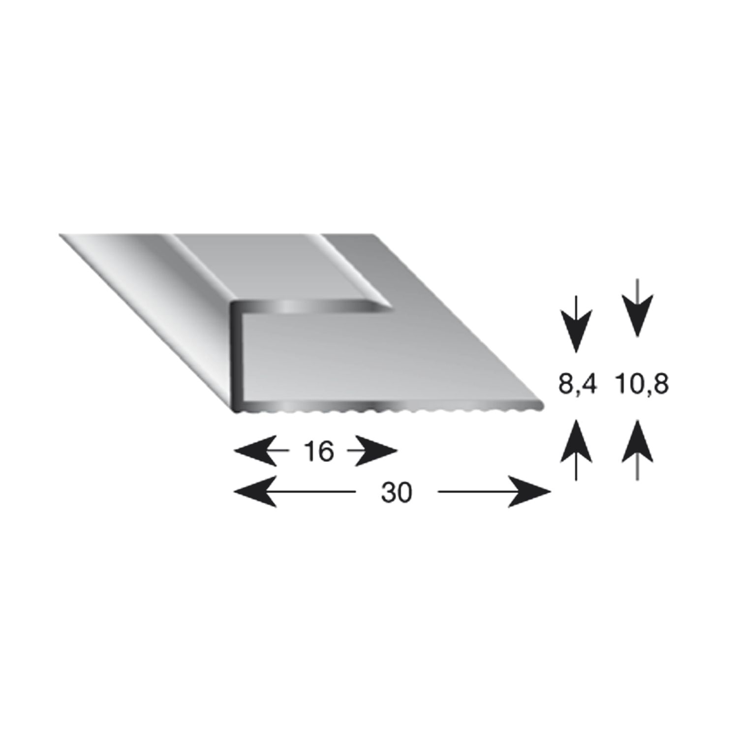 Kügele Gleitabschlussprofil U Alu silber eloxiert 8/1000 mm