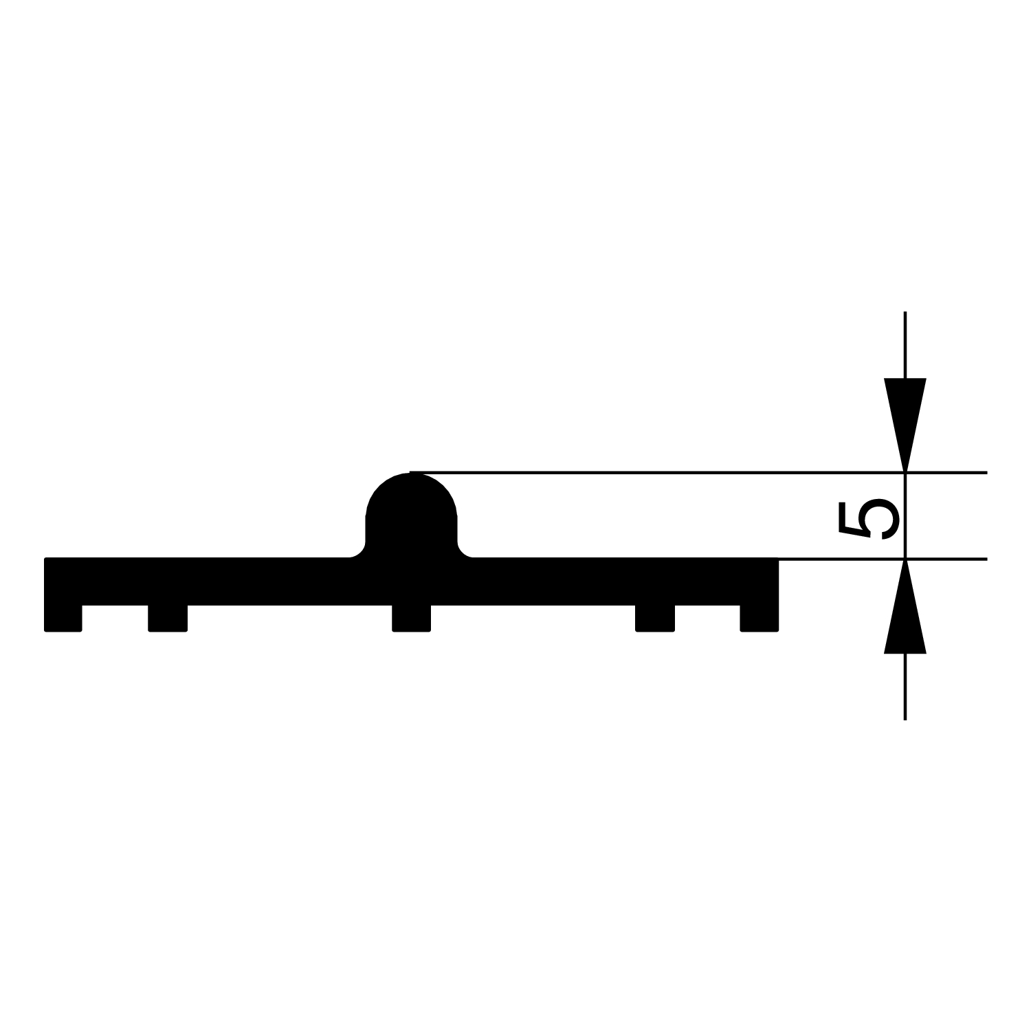 GU HS Laufschiene P379 gebohrt für Holz barrierefrei H=5 mm auf Maß silber (250 mm)