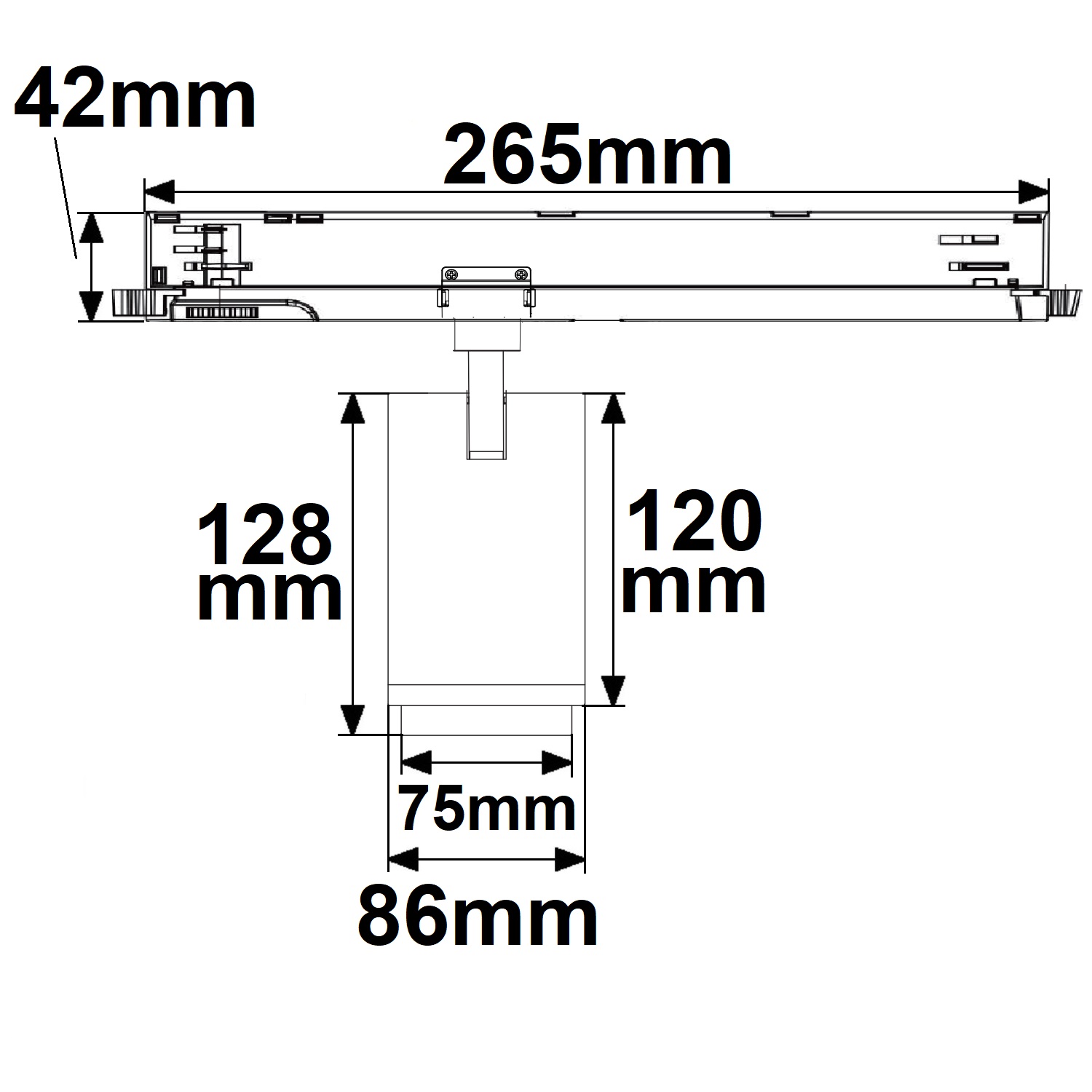 ISOLED 3-Phasen Schienen-Strahler fokussierbar 42W 20°-70° schwarz matt 3000K CRI92 DALI dimmbar