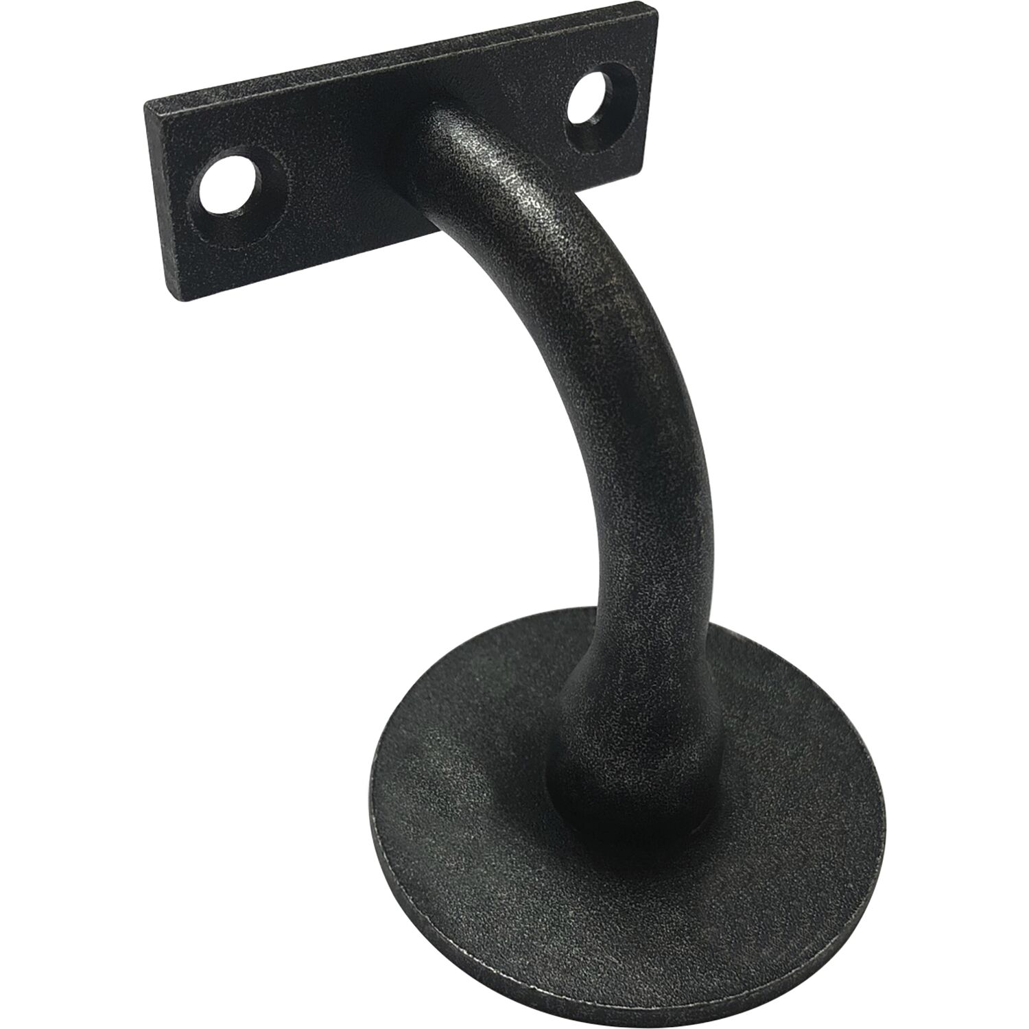 Halcö Handlaufträger rund mit Stockschraube,Wandabstand 78mm, schwarz lackiert RAL9005